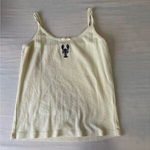 Cream Tank Top with Lobster Design